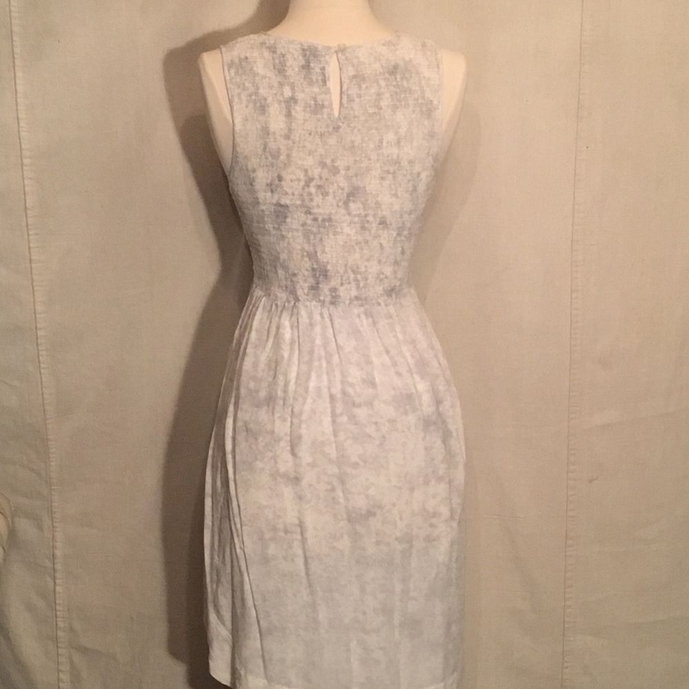 Maisie Smocked Gray/White Tank Lined Dress Size S - Picture 2 of 8